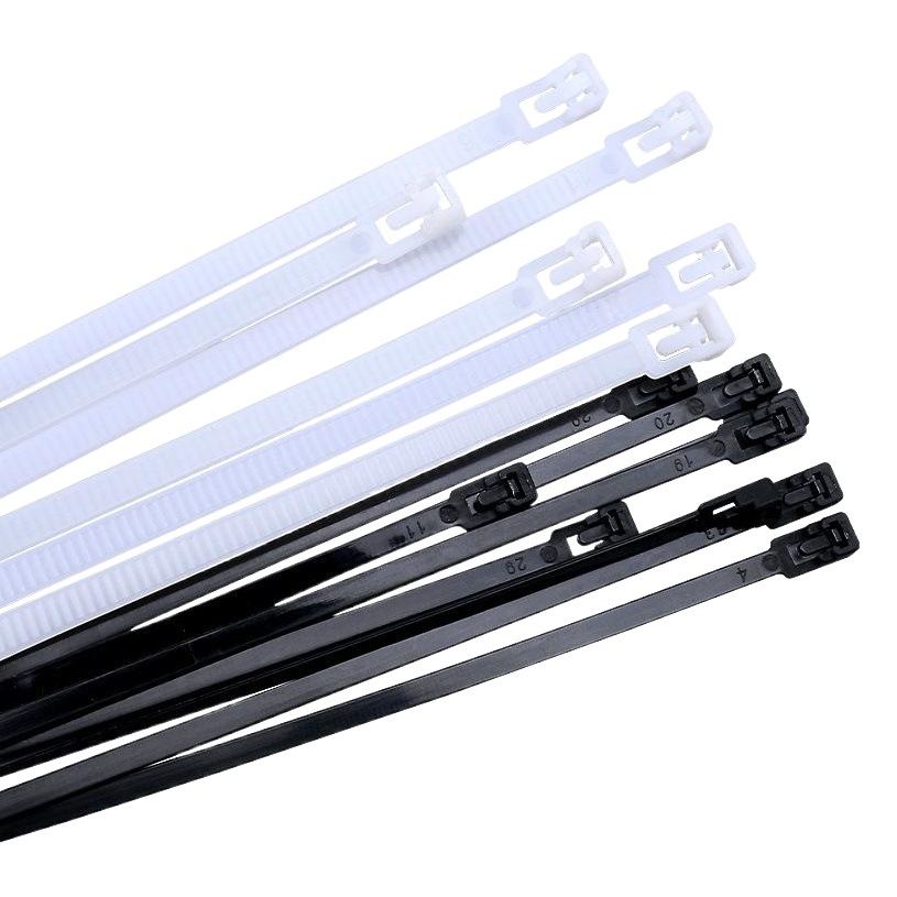 Releasable Nylon Cable Ties with Flexible Buckles and Reusable 4*150*200*5*200*250*300*8*25