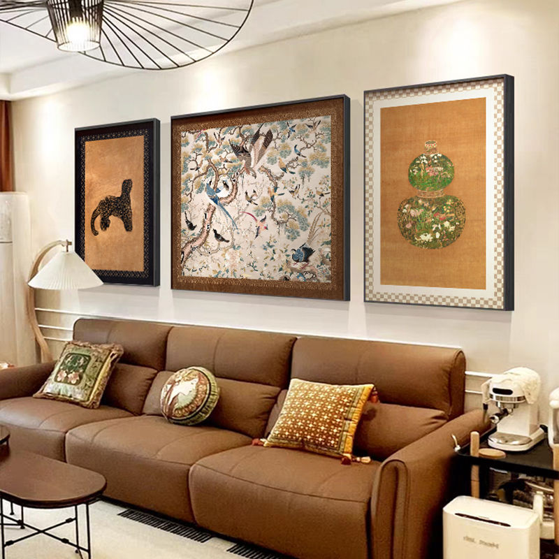 French Middle Ancient Style Living Room Atmospheric Decorative Painting Sofa Background Wall Niche Art Light Luxury Hanging Painting New Arrival