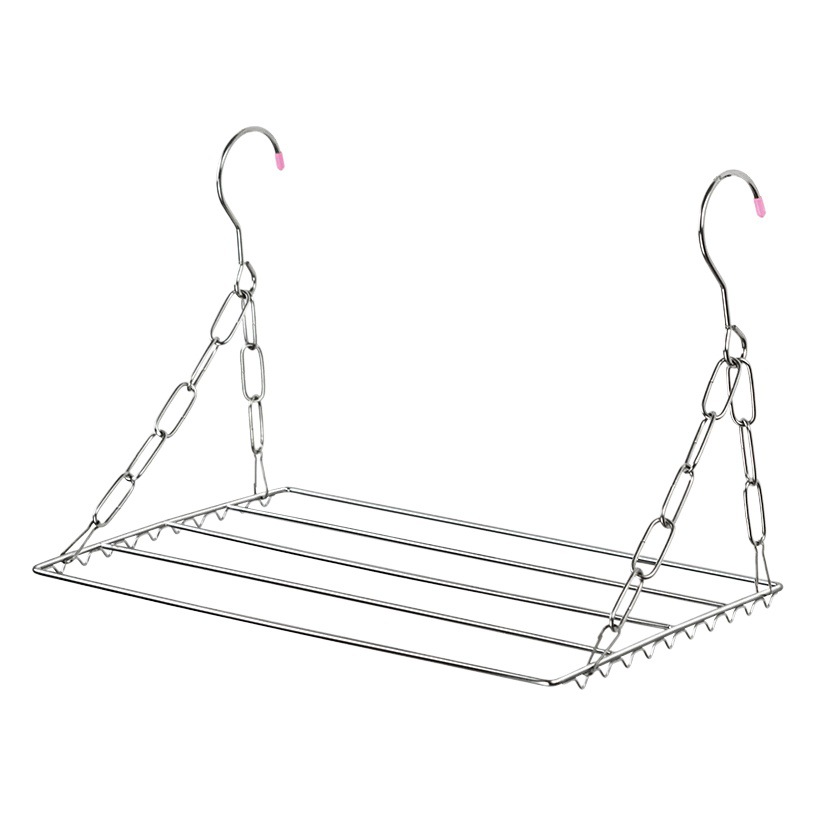 Kaiwang Stainless Steel Balcony Sock Drying Rack 100 Clips Solid Sock Rack Household Multi-Clip Clothes Drying Rack Hanging Sock Clothespins