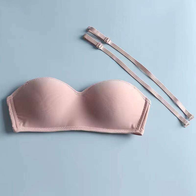 Picture of Japanese and Korean Style Sexy Simple Girls Underwear 3D Invisible Underwear Rimless Strapless Strapless Push-up Bra
