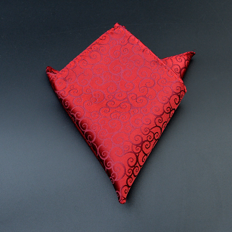 Picture of Men's shirt suit pocket towel polyester small square handkerchief spot wholesale red festive polyester silk