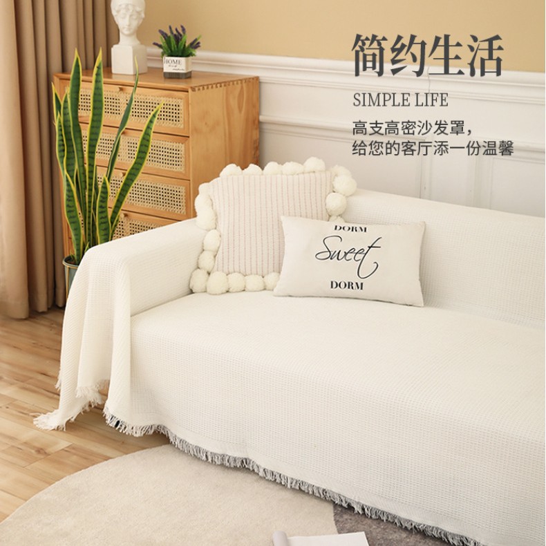 Picture of [Cross-border wholesale] Nordic pure color Four Seasons cotton blanket simple cushion ins style sofa Towel fashion lunch break blanket