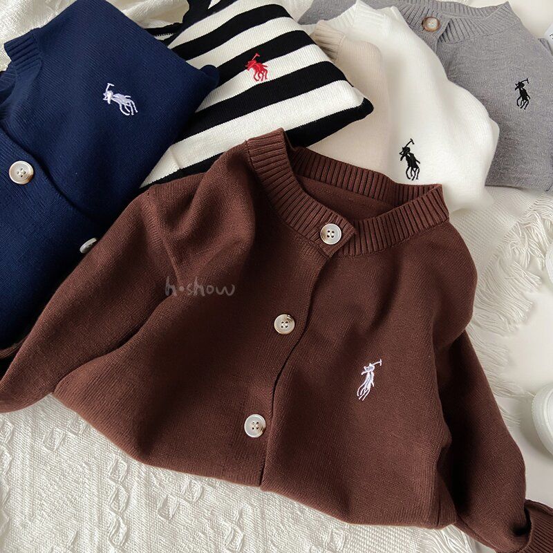 Picture of [in stock] Boys and girls winter striped cardigan children's sweater coat 2025 spring and autumn baby round neck
