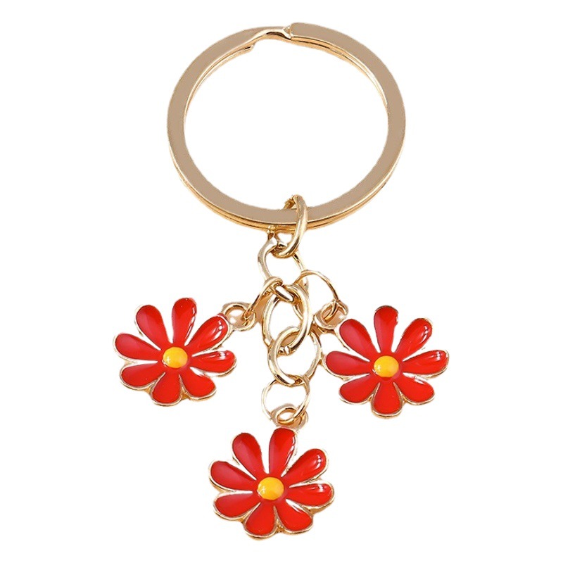 Cross-border special pendant small jewelry key chain cute small fresh flower accessories bag hanging metal key chain