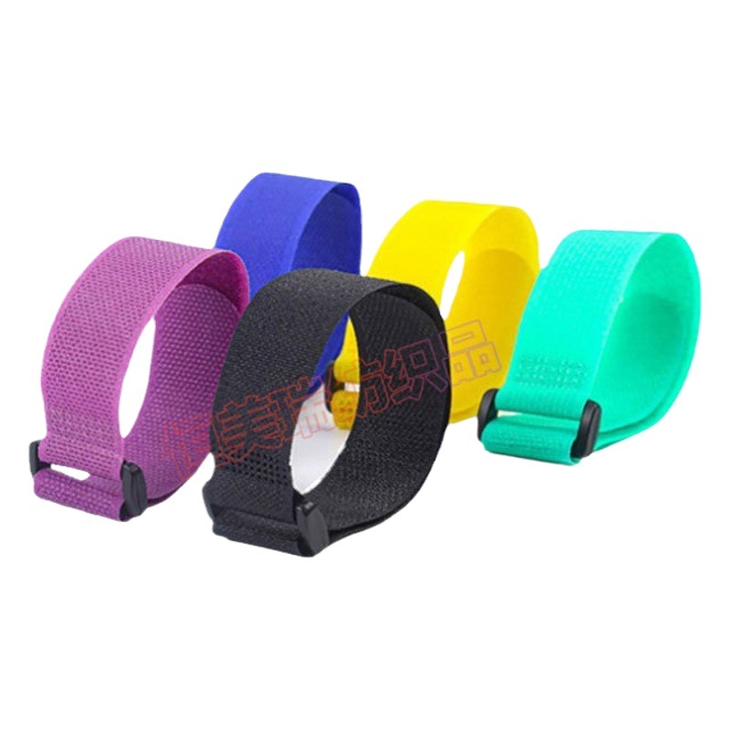 Wholesale Black Reverse Buckle Velcro Strap Colorful Nylon Velcro Drone Square Buckle Strap Silk Screen Logo