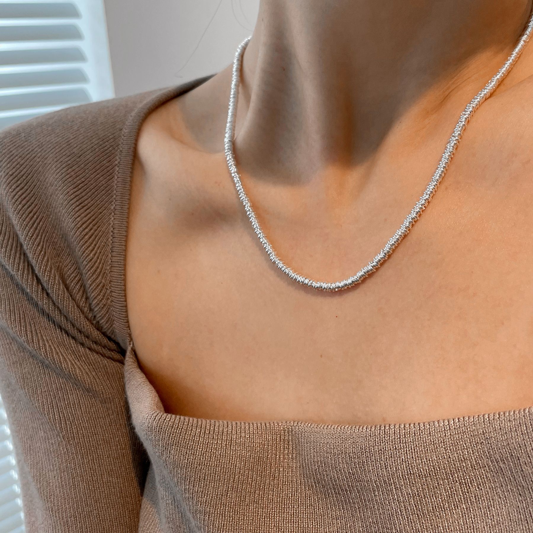 Korean style heavy industry otbuckle plain silver necklace s925 sterling silver Korean style minimalist fashion all-match bracelet female circle couple
