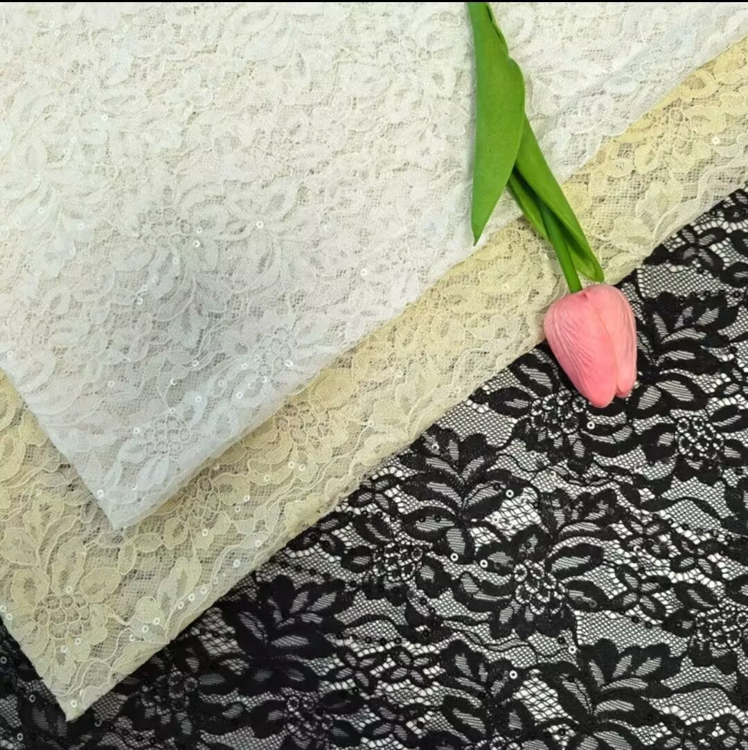 In stock: 115g brocade cotton ribbed thread, non-elastic embroidery pieces, base dress, threaded lace women's fashionable Japanese and Korean clothing