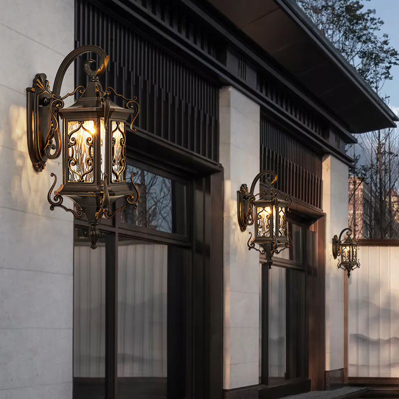 Picture of European Style Outdoor Wall Lights Waterproof Garden Lights Garden Villa Entrance Side Lights Super Bright Outdoor Balcony Exterior Wall Lights