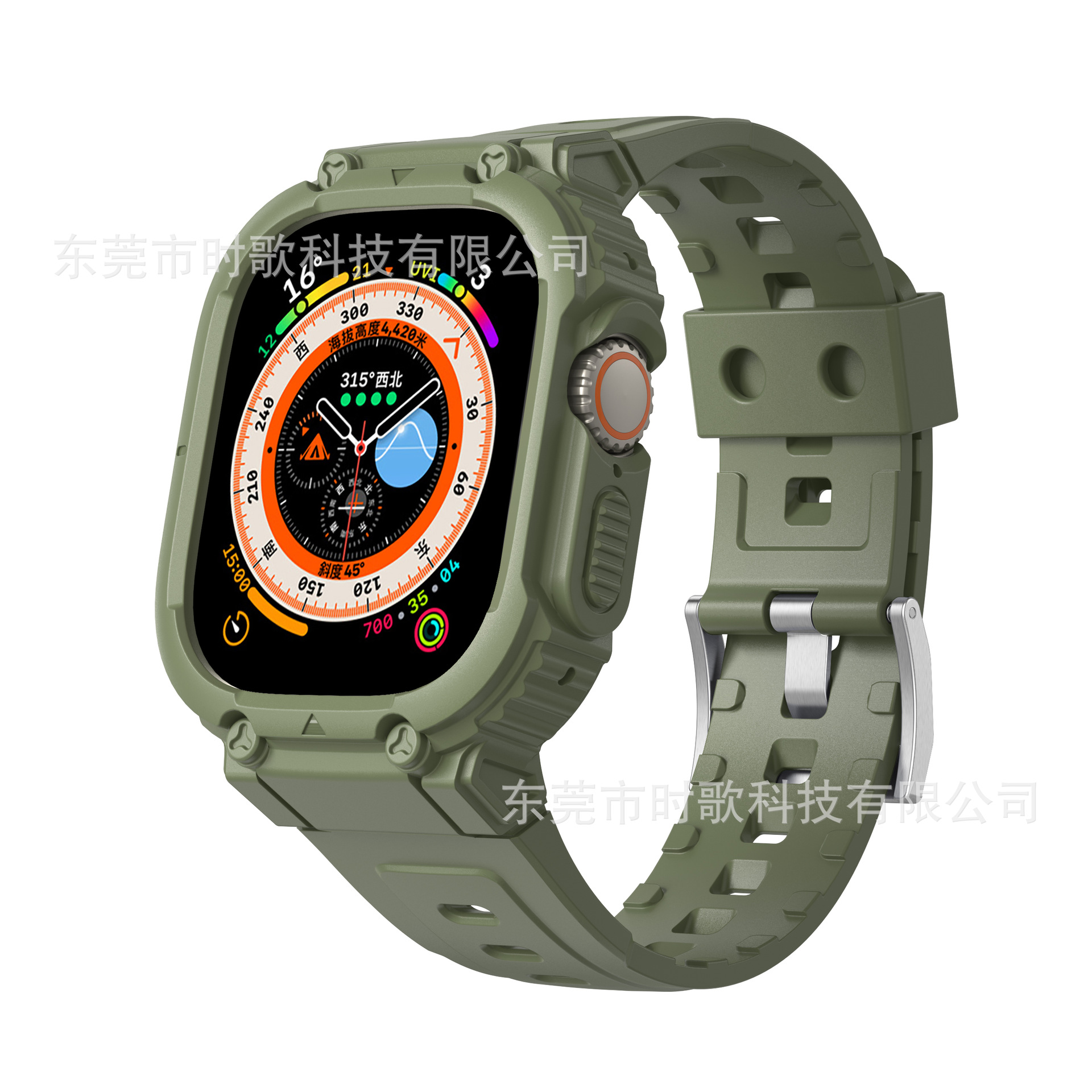 Picture of For apple 4~8 generation watch with solid color TPU apple watchUltra249mm all-in-one strap new