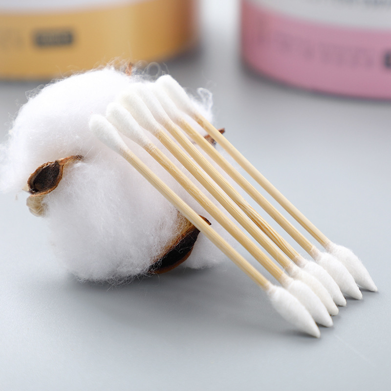 Picture of Boxed Double-Headed Cotton Swabs, Disposable Makeup Cotton, Small-Head Ear-Picking Cotton Swabs, Sanitary Napkins, Round-Head Pointed Wooden Swabs, Cotton Swabs