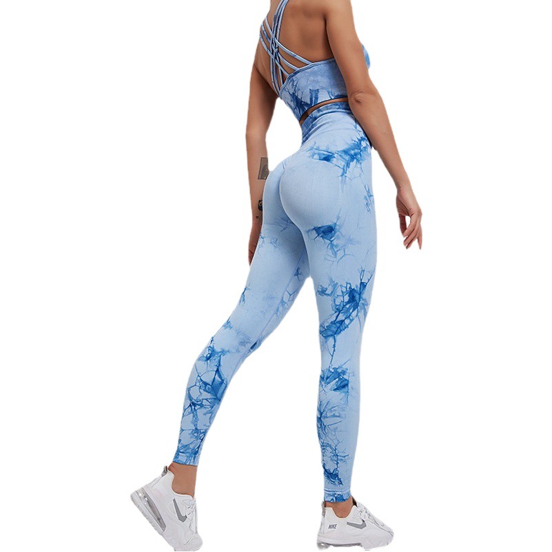 European and American cross-border Peach Hip running fitness shorts beauty back yoga vest high waist hip lifting trousers sports suit women