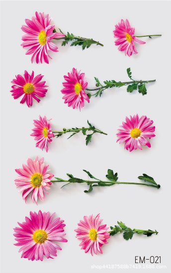 Picture of New Waterproof Sweat-proof Flower Tattoo Sticker Small Fresh Daisy Women's Face Arm Temporary Tattoo Sticker