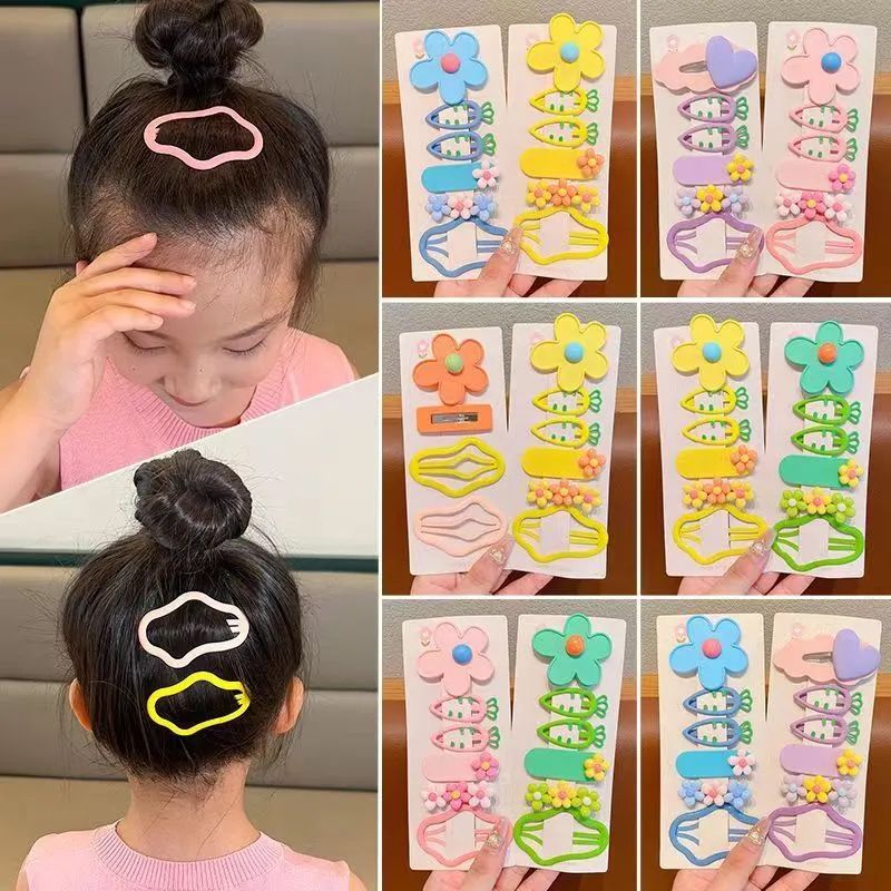 2024 new children's cloud broken hairpin cute carrot bangs clip new bb clip little girl flower hairpin