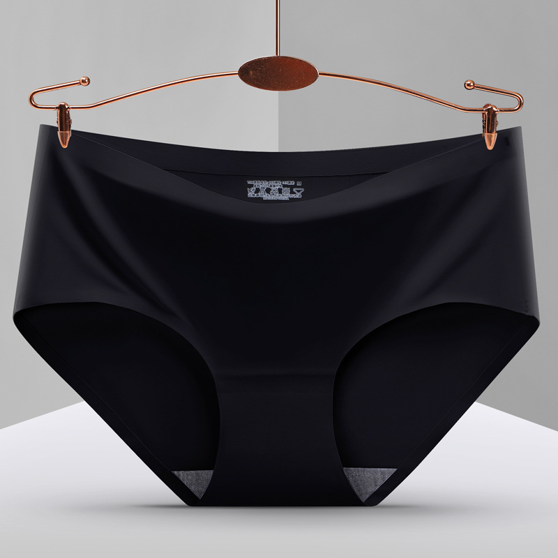 Picture of Explosions seamless one-piece ice silk underwear ladies breathable sexy mid-waist solid color girl briefs plus size manufacturers