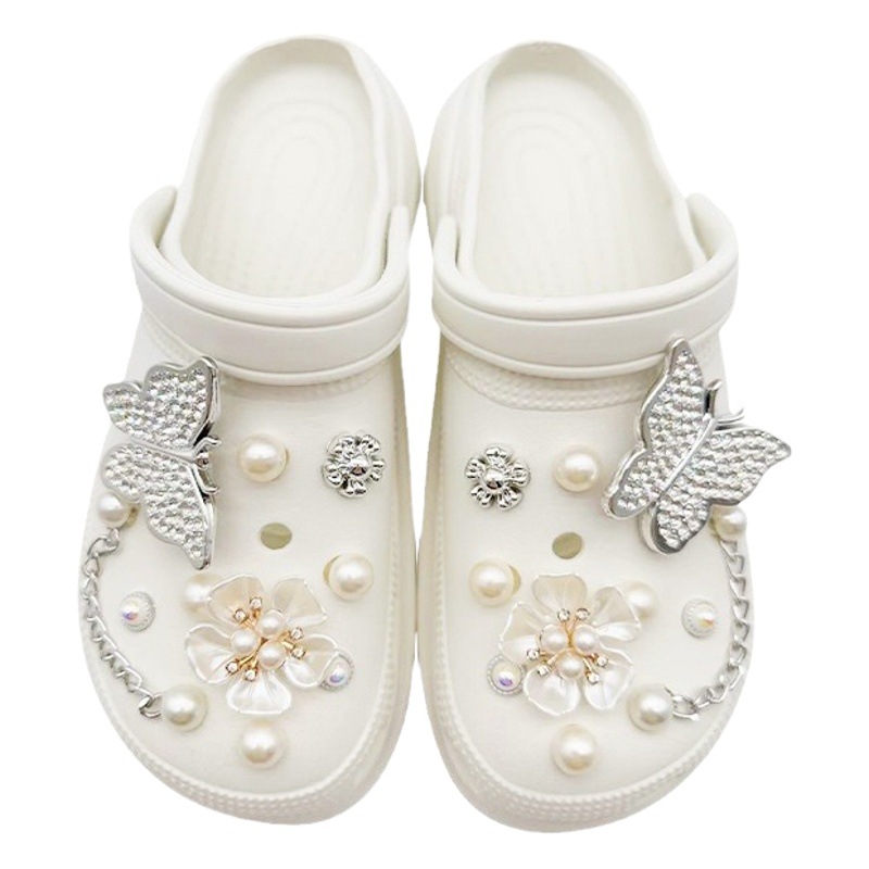 Hole shoes DIY decorative accessories shoe flower women's shoes rhinestone butterfly jewelry detachable shoe buckle wholesale accessories suit