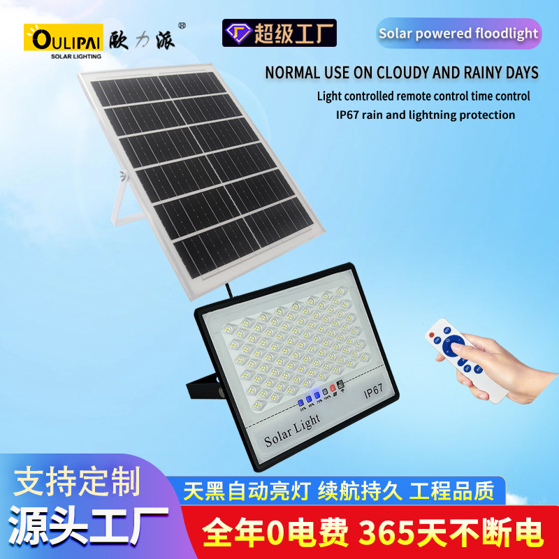 Solar Lamp Household Garden Lamp Outdoor Waterproof Led Lens High Power Solar Floodlight Super Bright