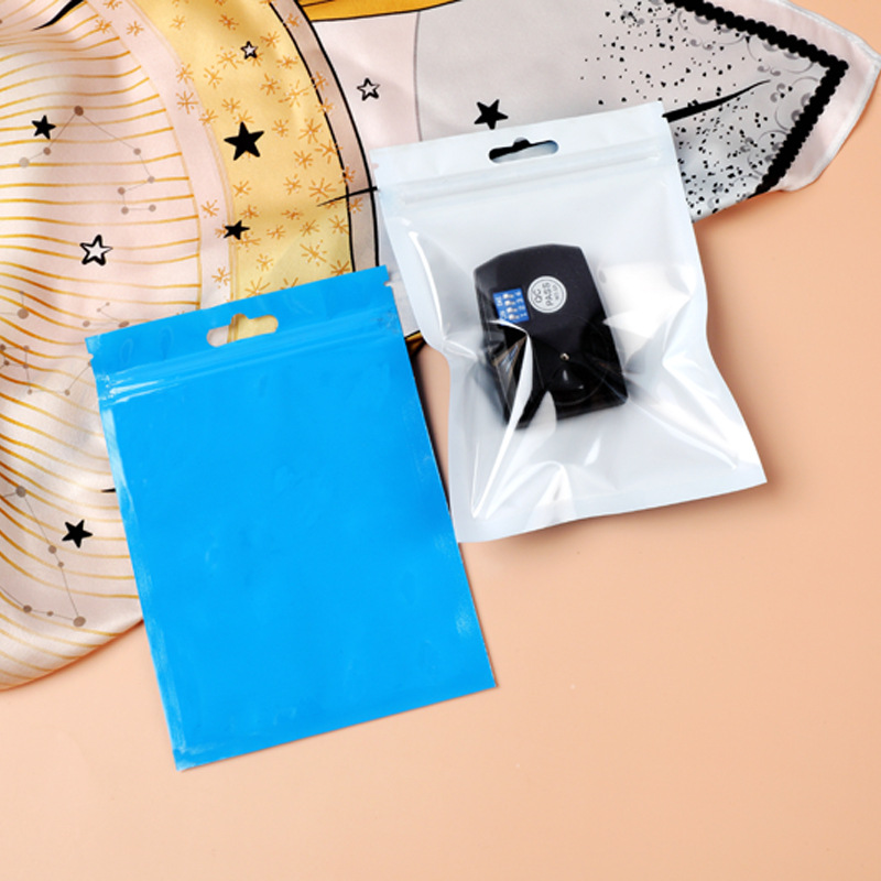 Blue Pearlescent Yin and Yang Bone Bag Plastic Bag Fishing Gear Jewelry Bag Mobile Phone Shell Packaging Bag Translucent Self-sealing Bag