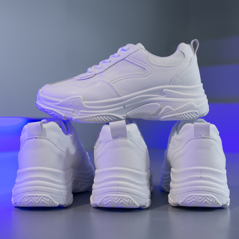 Clunky sneakers for women ins trendy 2022 spring new Internet celebrity versatile comfortable breathable single-lining white sneakers