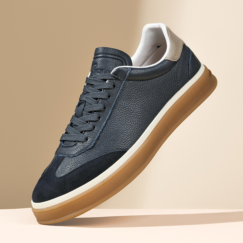 Men's casual sneaker 2024 new thick-soled small white shoes versatile training shoes tennis shoes leather skate shoes