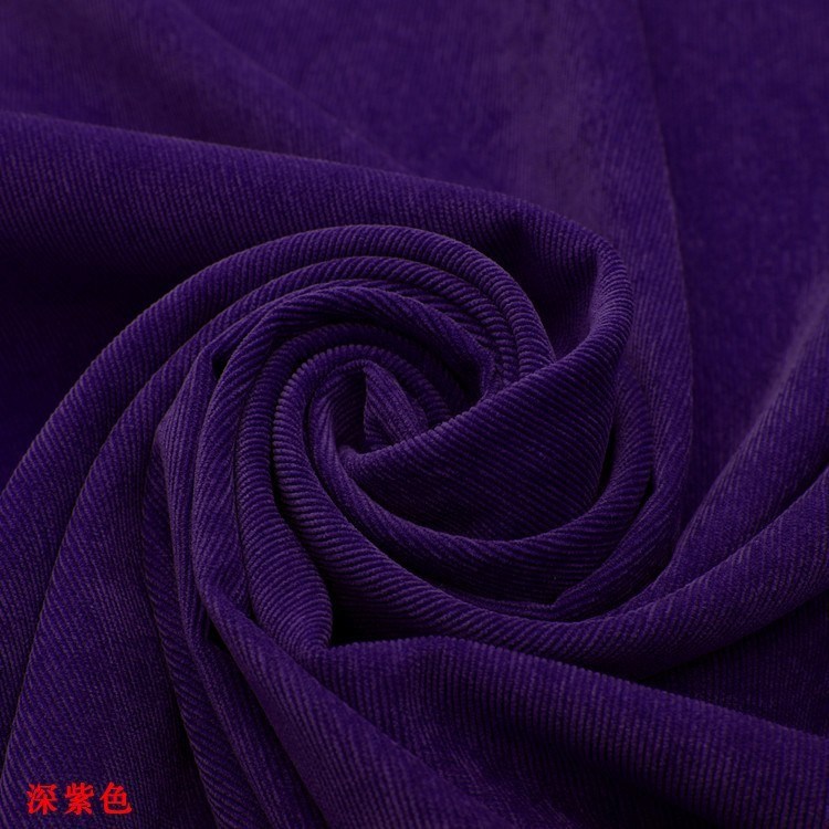 Factory in stock dream dark purple 21 brocade polyester corduroy color variety large bargaining pants clothing fabric