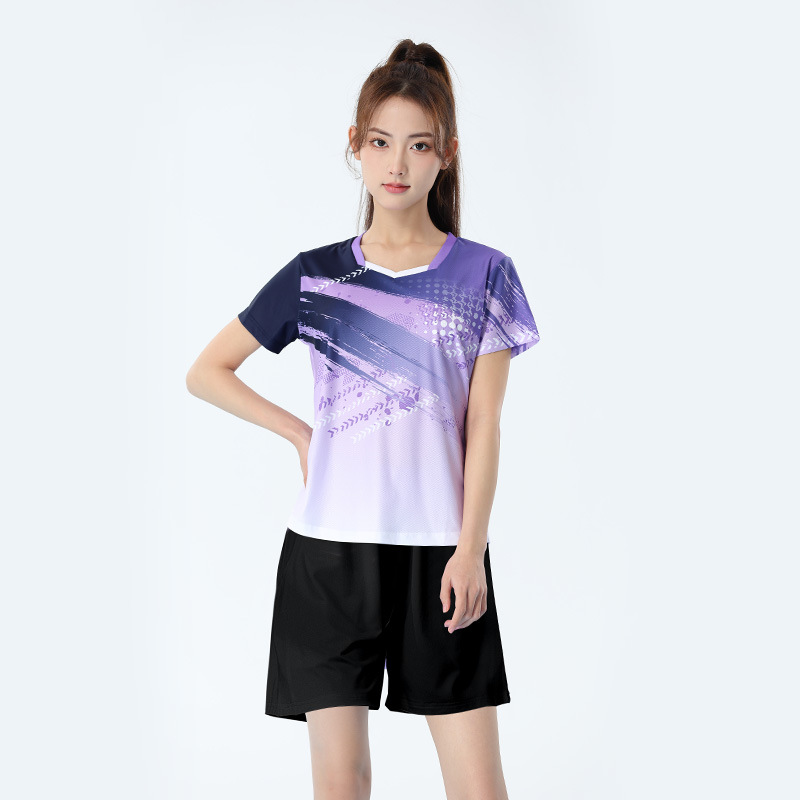 Picture of 2025 New Badminton Suit Women's Suit Quick-Drying Korean Version Men's Volleyball Table Tennis Game Training Team Suit Printing