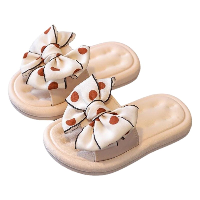 Children's Slippers Little Princess Girls' Summer Cute Outer Wear Bow Sandals Small Children's Soft Sole Indoor Children's Shoes