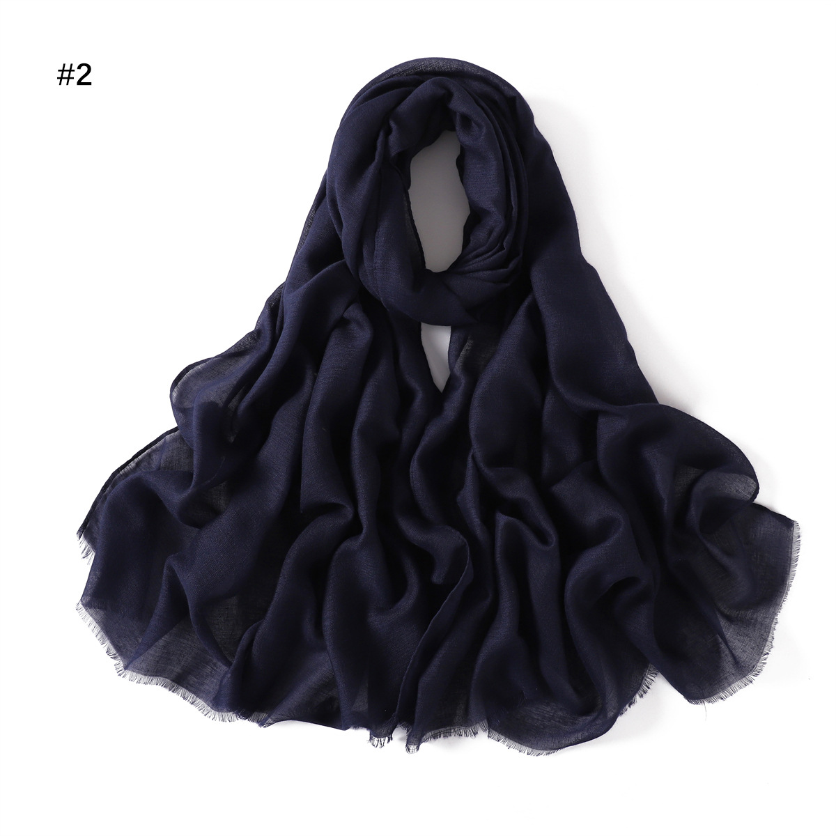 Picture of New fashion cotton and linen soft autumn and winter combed cotton monochrome short beard flat long scarf scarf scarf scarf scarf shawl in stock