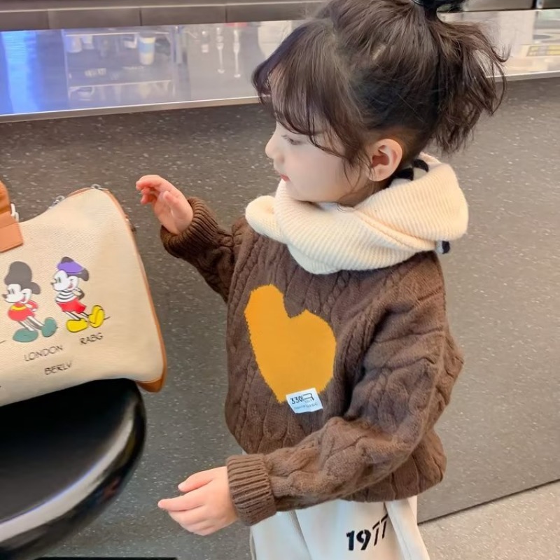 Picture of Girls Pullover Knitwear 2023 New Spring & Fall Korean Kidsren's Clothing Fashionable Little Girl Heart Top Kidsren's Knitwear