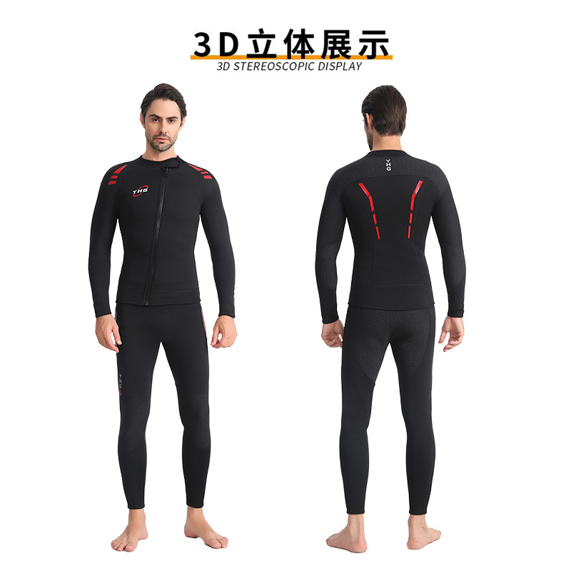 Picture of 3mm Diving Suit Couple's Split Diving Suit Cold-proof Warm Top Pants Snorkeling Surfing Winter Swimsuit suit