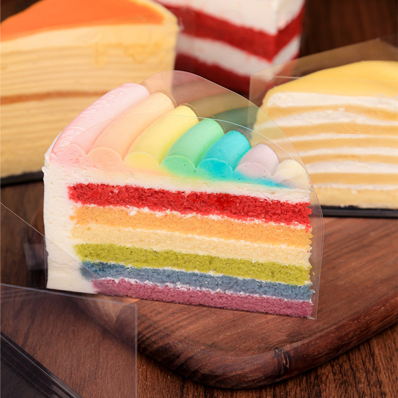 Zhengcheng Mu Si Edge Transparent Plastic Non-lettering Triangle Long Square Small Cake Cut Pieces West Point Cut Piece Bottom Hard Edge