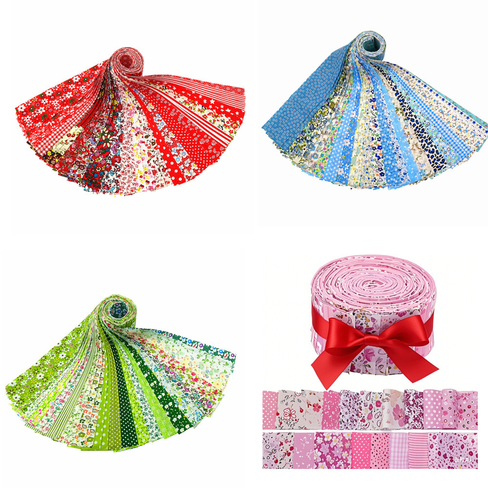 Cross-Border New Pure Cotton Jelly Roll Floral Long Quilted Splicing Craft Fabric Wholesale Timu