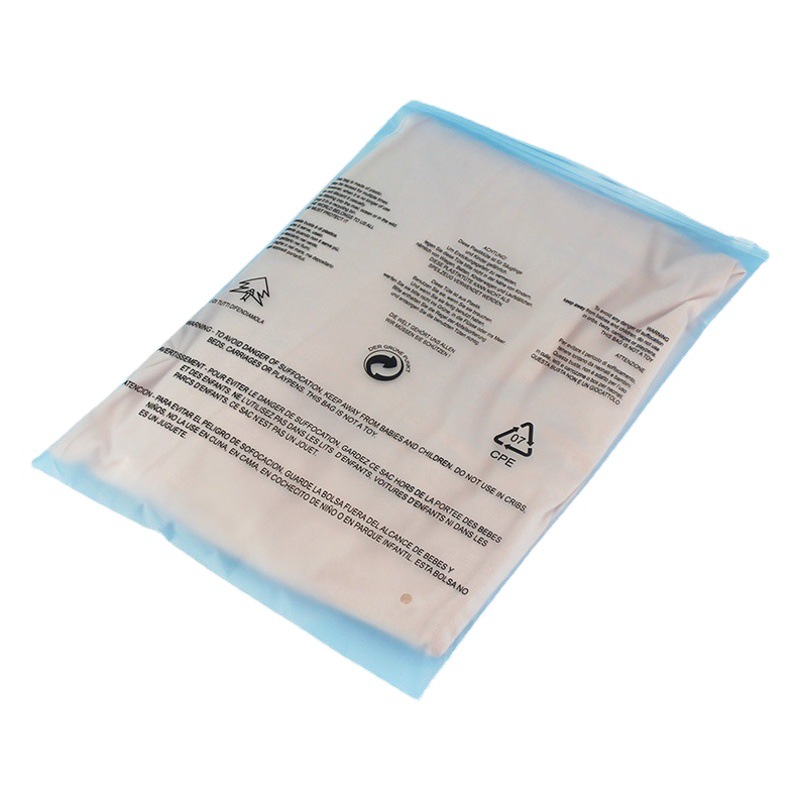 Frosted zipper bag warning word temu clothing packaging bag clothes underwear transparent self-sealing bag Amazon cross-border