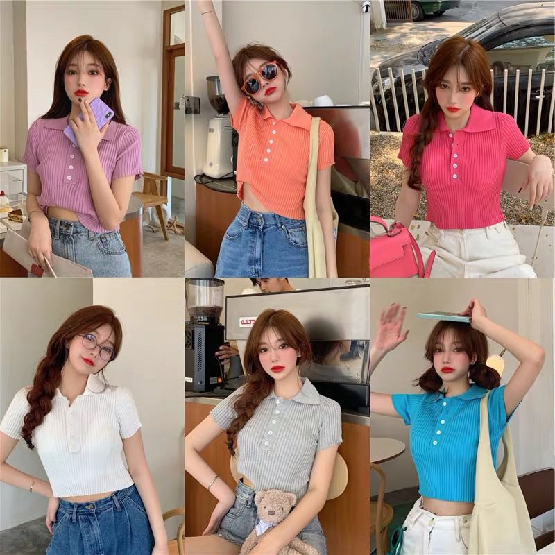 Lapel Knitwear for Women 2023 New Short Inner Bottoming Top Spring and Summer K-style Loose and Gentle Pullover Knitwear