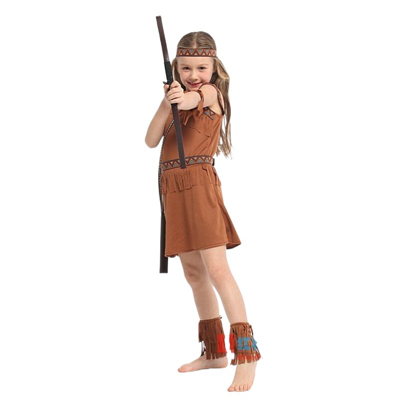 Halloween children's costume cos mask prom Indian princess dress performance costume Hunter costume G-0342