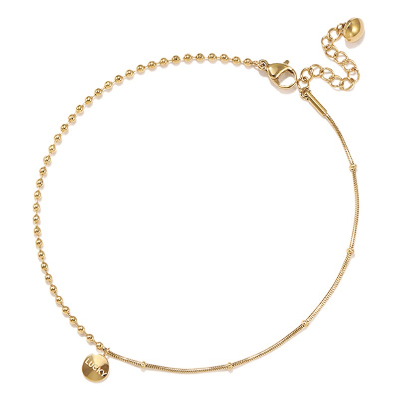 2022 New Korean Style Distinctive Lucky Little Doudou Anklet Women's Online Celebrity Fashion Niche Light Luxury Sexy Not Fading
