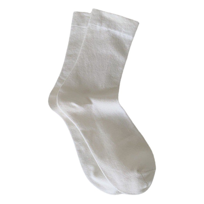 Socks Women's Mid-long Socks Spring and Summer Thin Ins Trendy All-match Korean-style Academy-style Simple Outer Wear Solid Color Pile Socks