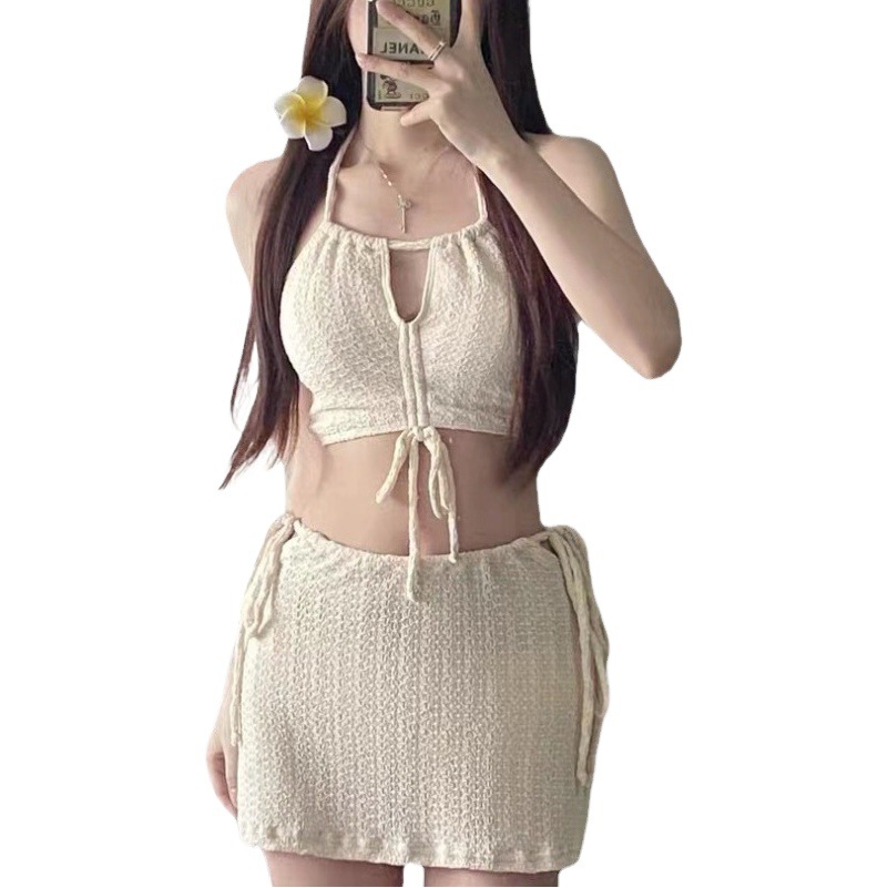 Internet Celebrity Swimsuit Women's 2023 New Ins Sexy Bikini Split Small Chest Push-up Figure Flattering Hot Spring Holiday Swimsuit