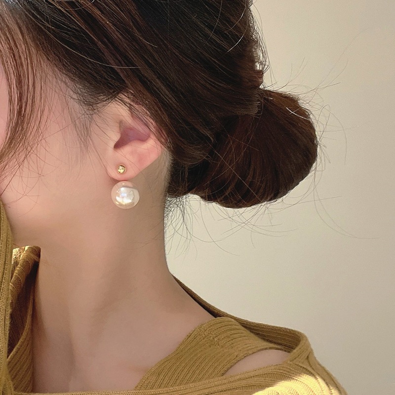 Sweet Cool Pearl Earrings Earrings Women's Korean Style Fashion Personality Elegant S925 Silver Pin Two-Wear Earrings Ins Earrings