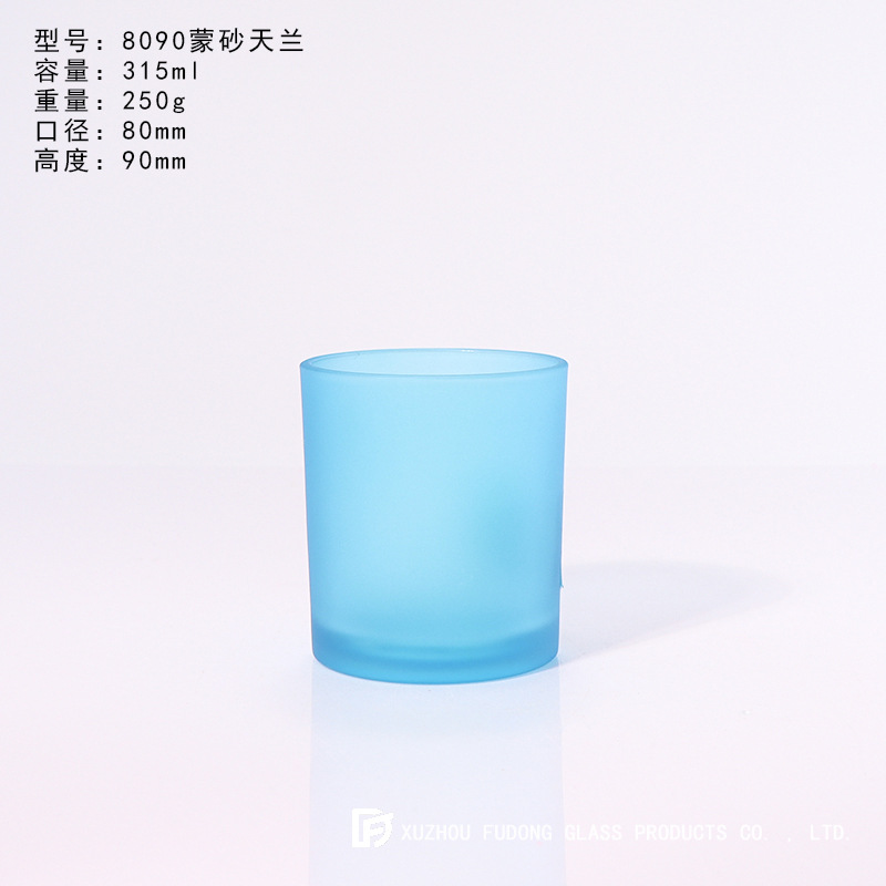 Picture of Color Frosted Candle Holder Glass Aromatherapy Candle Cup Creative Fashion Candle Jar DIY Aromatherapy Candle Holder with Lid for Home