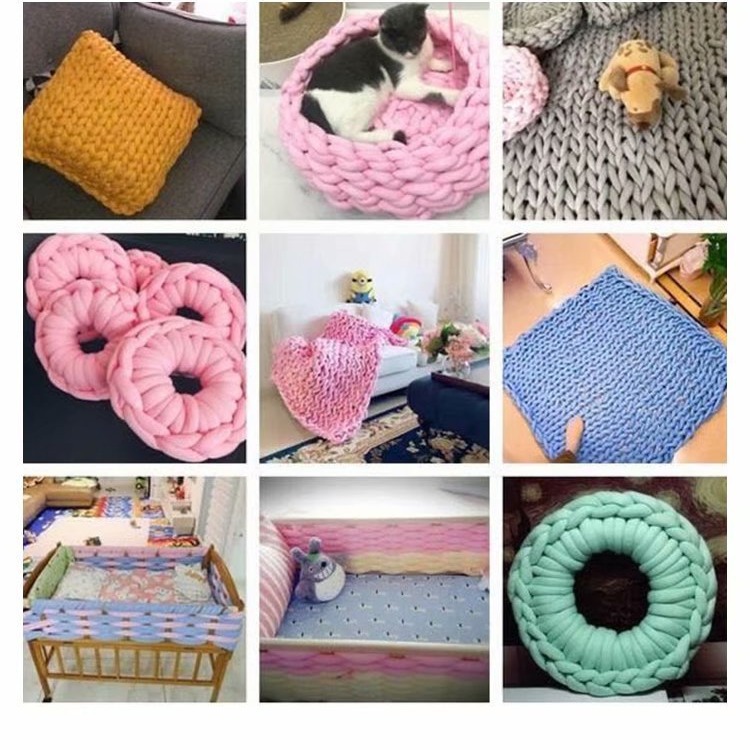 Picture of Acrylic Single-Strand Icelandic Hair, Seaweed Thread, Hand-Knitted Foot Pad, Blanket, Pet Nest, Thick Ice Strip Wool Ball