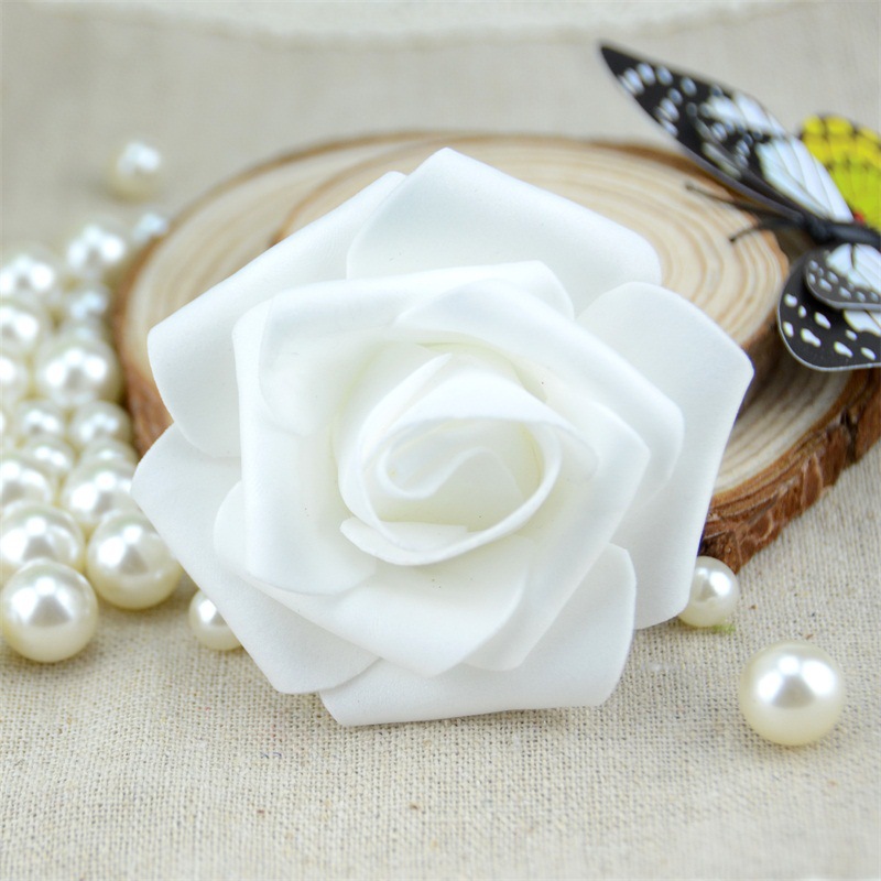 Picture of 7cm Simulated Pe Rose Head Chinese Valentine's Day Foam Rose Flower Wedding Valentine's Day Bouquet Packaging Material