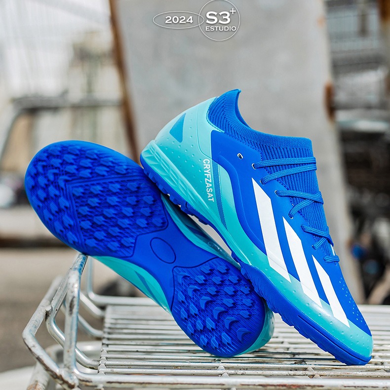 Cross-Border Wholesale Football Shoes for Men Messi Falcon Mid-Top Long Spikes Student Youth Competition Non-Slip Sports Shoes