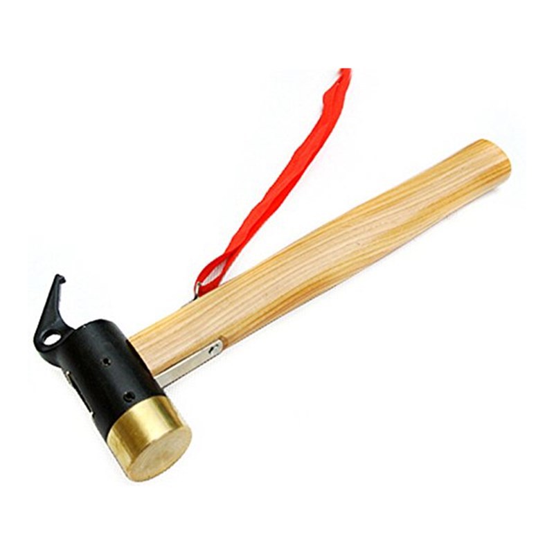 Precision Casting Outdoor Camping Style Multi-Functional Copper Hammer Tent Ground Nail Hammer Life-Saving Tool Outdoor Nail Hammer