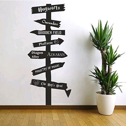 Hogwarts Hogwarts School of Witchcraft and Wizardry Road sign signage children's bedroom carved decorative wall stickers