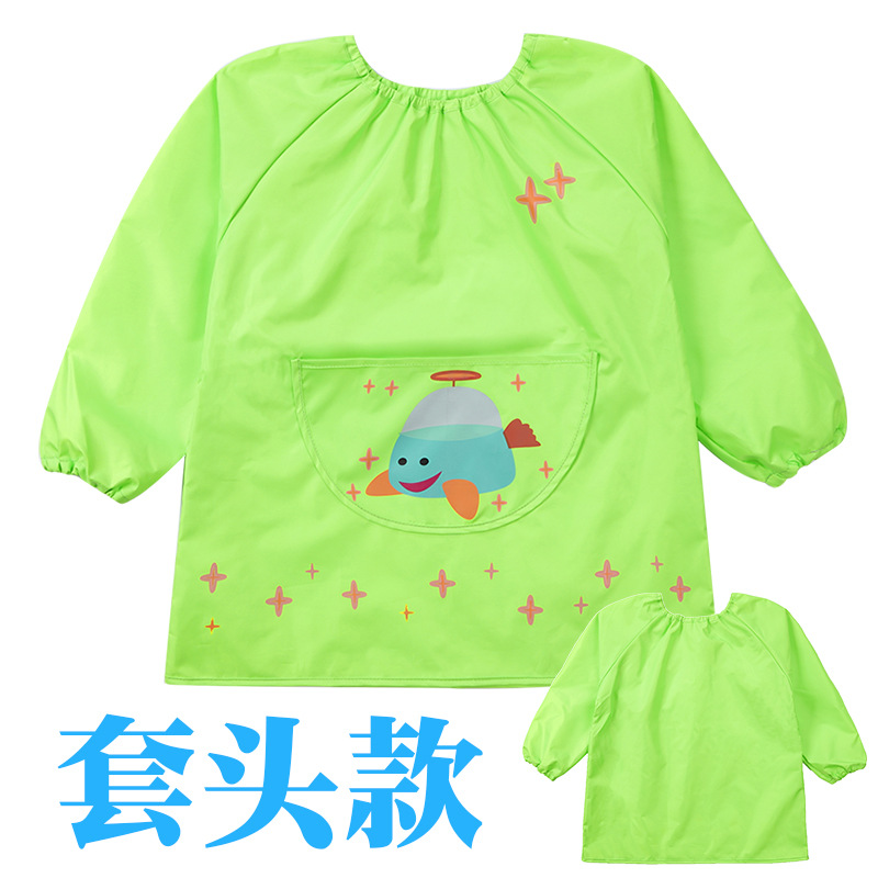 Picture of Cross-border supply of children playing sand clothing anti-dress baby eating clothes cartoon cover baby Four Seasons waterproof blouse painting