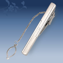 Picture of Metal tie clip men's suit chain 140 simple flower type business atmosphere with drill tie clip