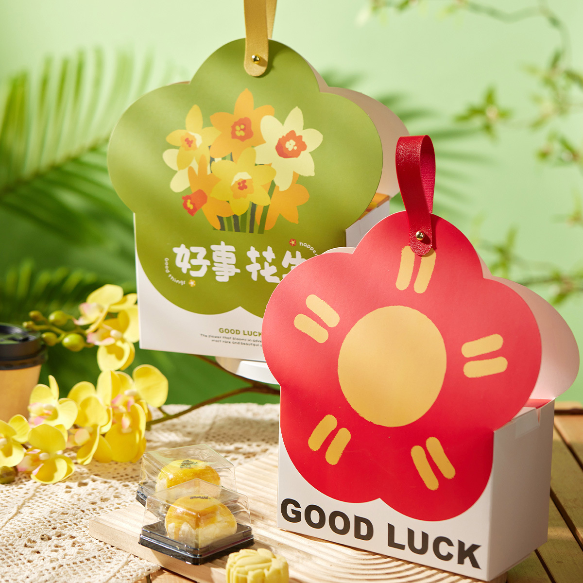 2025 New Creative Spring Tour Pastry Flower Gift Box Snowflake Crisp Dry Kindergarten Activity Packaging Box