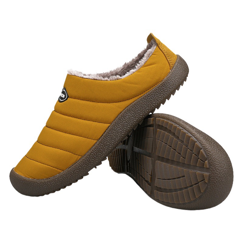 Cross-border winter men's fleece-lined cotton slippers warm indoor cotton shoes waterproof simple home wear slippers dual-use plus size cotton shoes