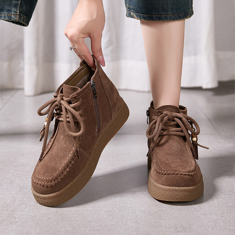 Picture of Dongguan outer single women's boots 2025 autumn and winter new retro platform high-top kangaroo shoes fleece warm women's cotton shoes boots