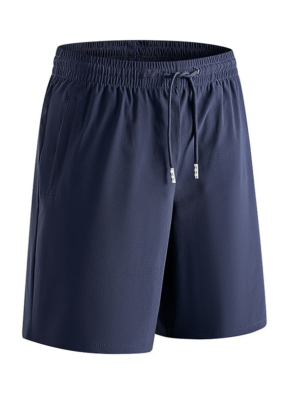 2025 New Ice Silk Shorts Men's Summer Thin Solid Color Sports Pants Men's Loose Casual Beach Pants plus size